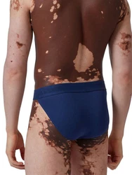 Skiny Slip Herren Tanga Cotton Retro Dunkelblau/Hellblau/Blau