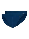 Skiny Slip Herren Tanga Cotton Retro Dunkelblau/Hellblau/Blau
