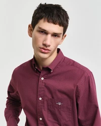 Gant Langarmhemd REG MICRO PRINT SHIRT rot/wine rot