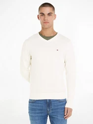 TOMMY HILFIGER Pullover ESSENTIAL Creme/Weiß/Khaki