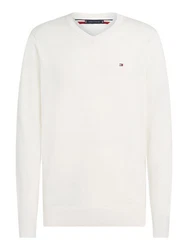 TOMMY HILFIGER Pullover ESSENTIAL Creme/Weiß/Khaki