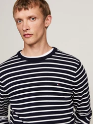 TOMMY HILFIGER Pullover 'ESSENTIAL' marine/wei