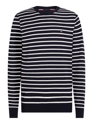 TOMMY HILFIGER Pullover 'ESSENTIAL' marine/wei