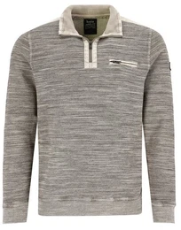 Sweatshirt Herren Sweat mit Troyerkragen (1-tlg) Modisches Design