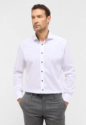 Eterna Langarmhemd MODERN FIT NON IRON Weiß/Grün/Lila