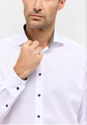 Eterna Langarmhemd MODERN FIT NON IRON Weiß/Grün/Lila