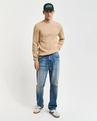 GANT Pullover COTTON CABLE C-NECK Orange/Beige