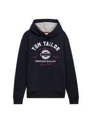 TOM TAILOR Sweatshirt Hoodie Dunkelblau/Beige/Hellblau