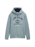 TOM TAILOR Sweatshirt Hoodie mit Logo-Print Blau/Hellblau/Grau/Grün/Türkis