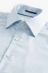 Next Langarmhemd Slim Fit Signature Hemd Hellblau/Blau