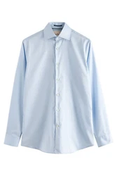 Next Langarmhemd Slim Fit Signature Hemd Hellblau/Blau