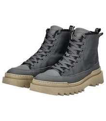 Sneaky Steve Stiefelette Nylon Schnürstiefelette Hellgrau/Dunkelgrau/Grau/Blau
