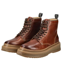Sneaky Steve Schnürstiefelette Braun/Rot