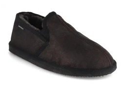 Bosse Herren Lammfellhausschuh, matt black, Winterschuhe Hausschuh Winter, slipper, temperaturregulierend, Dunkelbraun