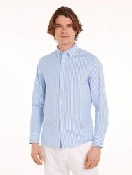 Tommy Hilfiger Businesshemd CLASSIC POPLIN STRIPE SF SHIRT blau/optic wei