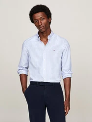Tommy Hilfiger Businesshemd CLASSIC POPLIN STRIPE SF SHIRT blau/optic wei