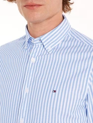 Tommy Hilfiger Businesshemd CLASSIC POPLIN STRIPE SF SHIRT blau/optic wei