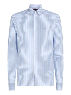 Tommy Hilfiger Businesshemd CLASSIC POPLIN STRIPE SF SHIRT blau/optic wei