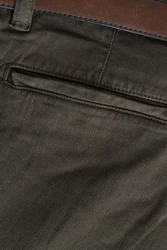 Next Stoffhose Slim Fit Chinohose mit Gürtel Khaki/Dunkelgrün