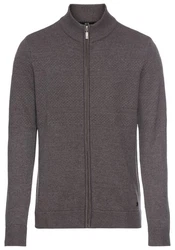 H.I.S Jacquardstrickjacke mit Reißverschluss Dunkelgrau/Hellgrau/Grau