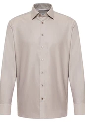 Eterna Langarmhemd MODERN FIT NON IRON Beige/Khaki/Braun