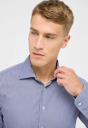Eterna Langarmhemd SLIM FIT Dunkelblau/Hellblau/Blau