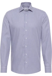 Eterna Langarmhemd SLIM FIT Dunkelblau/Hellblau/Blau