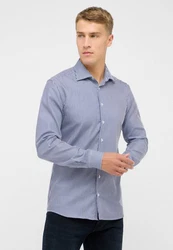 Eterna Langarmhemd SLIM FIT Dunkelblau/Hellblau/Blau