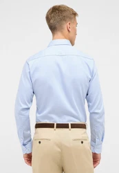 Eterna Langarmhemd SLIM FIT Hellblau/Blau