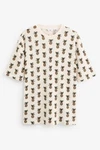 Next T-Shirt mit Hokusai-Motiv Beige/Braun