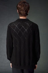 Next Strickjacke Relaxed Fit Schwarz/Dunkelgrau