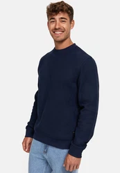 Indicode Strickpullover INJago Dunkelblau/Blau