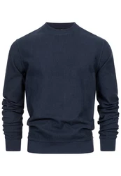 Indicode Strickpullover INJago Dunkelblau/Blau
