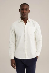 WE Fashion Businesshemd Weiß/Khaki/Beige/Creme