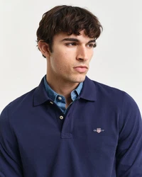 Gant Langarm Poloshirt REGULAR SHIELD LONGSLEEVE PIQUE RUGGER Blau