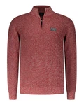 New Zealand Auckland Strickpullover Troyer-Pullover Drake Regular Fit Dunkelrot/Rot/Braun
