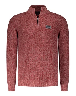 New Zealand Auckland Strickpullover Troyer-Pullover Drake Regular Fit Dunkelrot/Rot/Braun