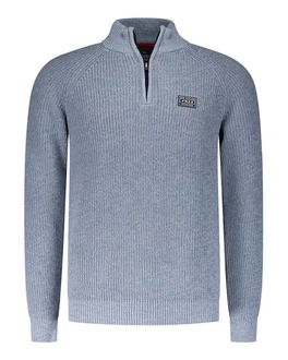 New Zealand Auckland Strickpullover Troyer-Pullover Drake Regular Fit Grau/Hellblau/Blau New Zealand Auckland Strickpullover Troyer-Pullover Drake Regular Fit Grau/Hellblau/Blau