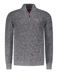 New Zealand Auckland Strickpullover Troyer-Pullover Drake Regular Fit Hellgrau/Grau/Dunkelgrau/Schwarz