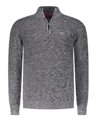 New Zealand Auckland Strickpullover Troyer-Pullover Drake Regular Fit Hellgrau/Grau/Dunkelgrau/Schwarz