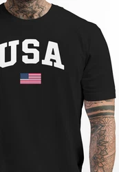 Neverless Print-Shirt Herren T-Shirt USA Schriftzug College Retro US Flagge Amerika Fashion Schwarz/Dunkelblau/Rot/Blau
