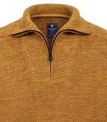 Redmond Strickpullover uni Gelb/Braun