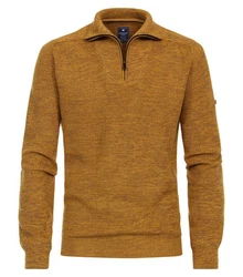 Redmond Strickpullover uni Gelb/Braun