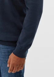 s.Oliver Strickpullover aus Feinstrick Logo Dunkelblau