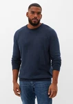 s.Oliver Strickpullover aus Feinstrick Logo Dunkelblau