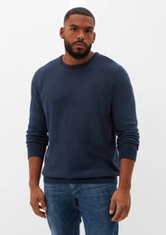 Strickpullover Pullover aus Feinstrick Logo