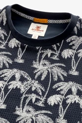 Next T-Shirt mit Hokusai-Motiv Schwarz/Blau/Weiß/Dunkelblau