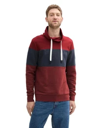 Sweatshirt snood with cutline, burgundy dark red melange