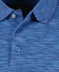 RAGMAN Langarm Poloshirt Softknit Blau/Hellblau