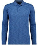 RAGMAN Langarm Poloshirt Softknit Blau/Hellblau